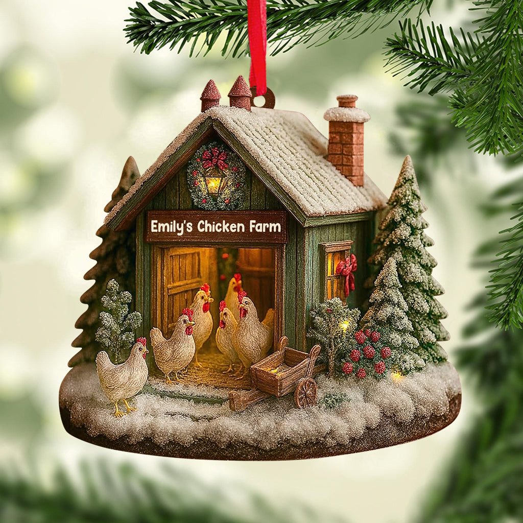 Noël avec poulet - Ornement de poulet personnalisé