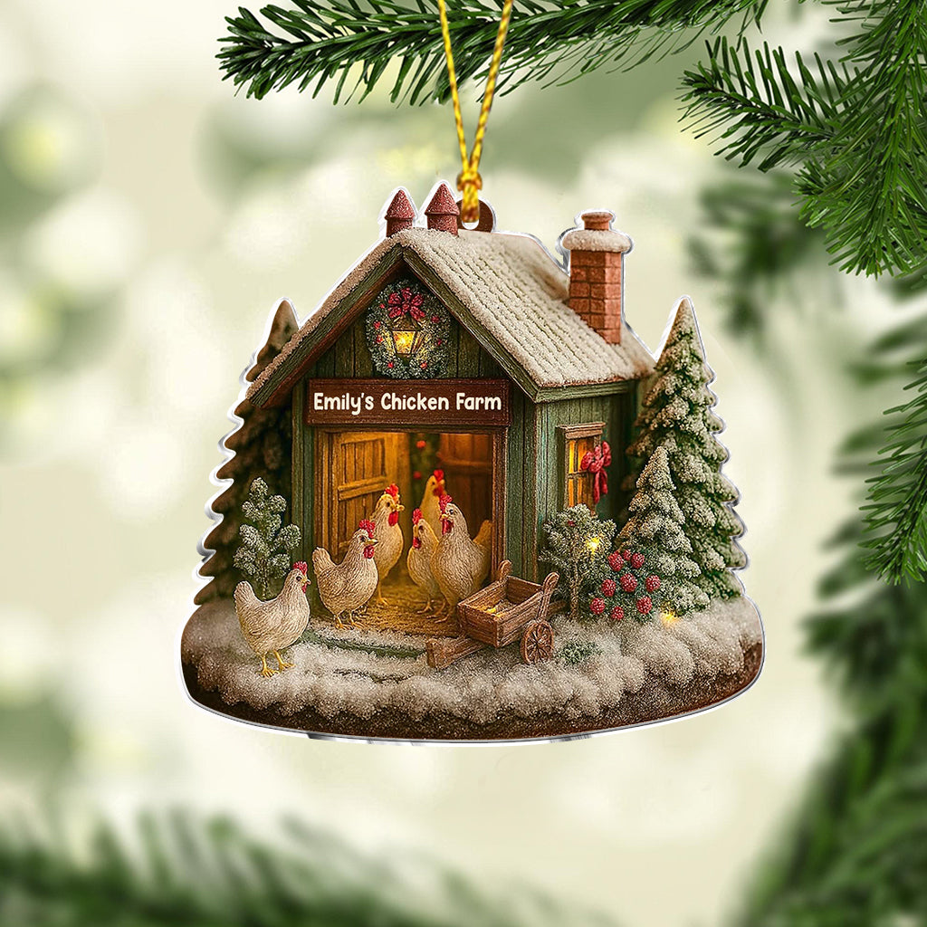 Noël avec poulet - Ornement de poulet personnalisé