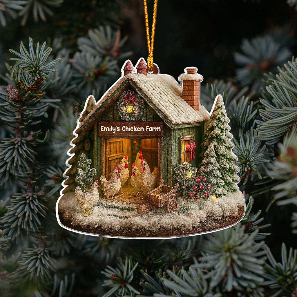 Noël avec poulet - Ornement de poulet personnalisé