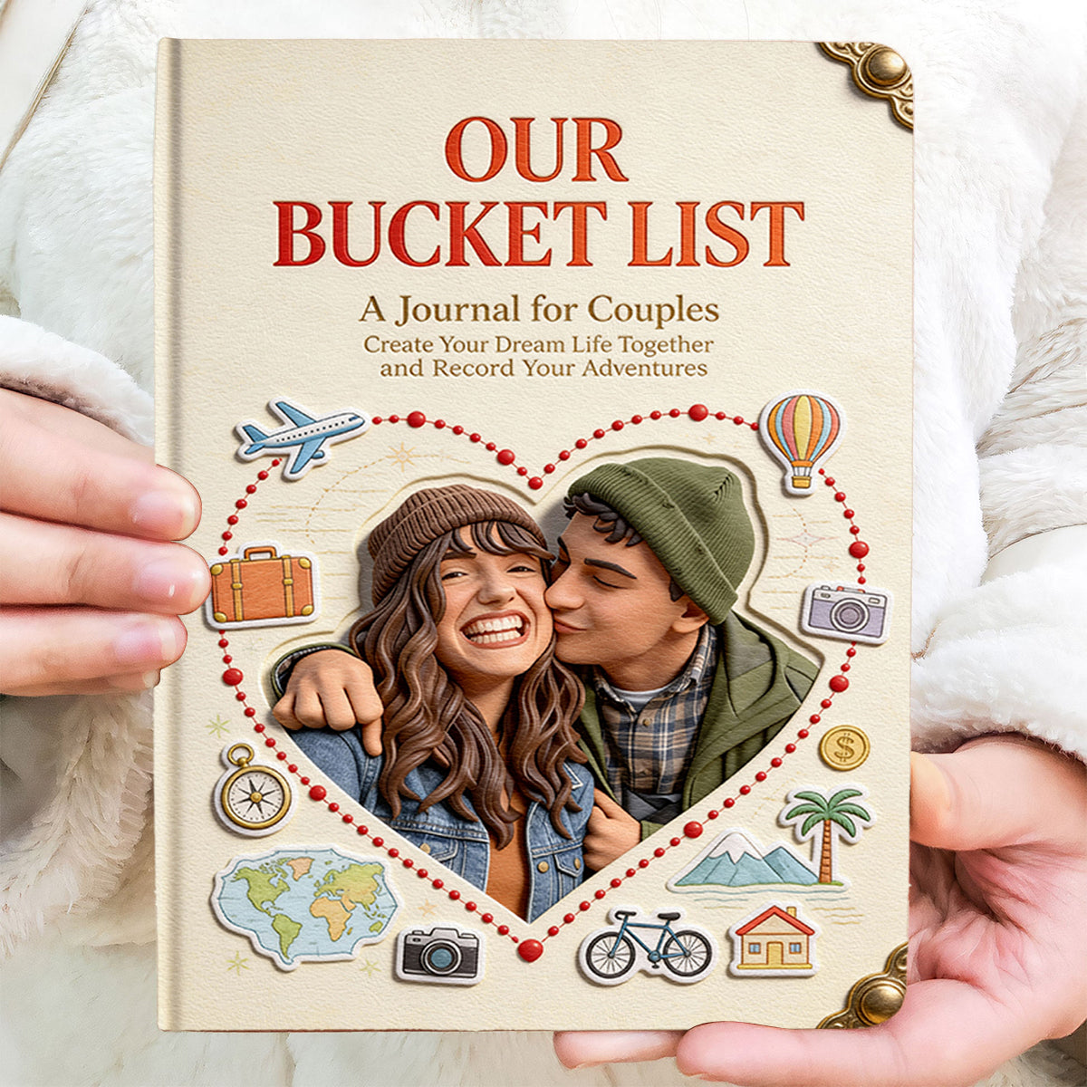 Notre liste de choses à faire, notre liste de choses à faire en couple - Carnet en cuir personnalisé pour couple