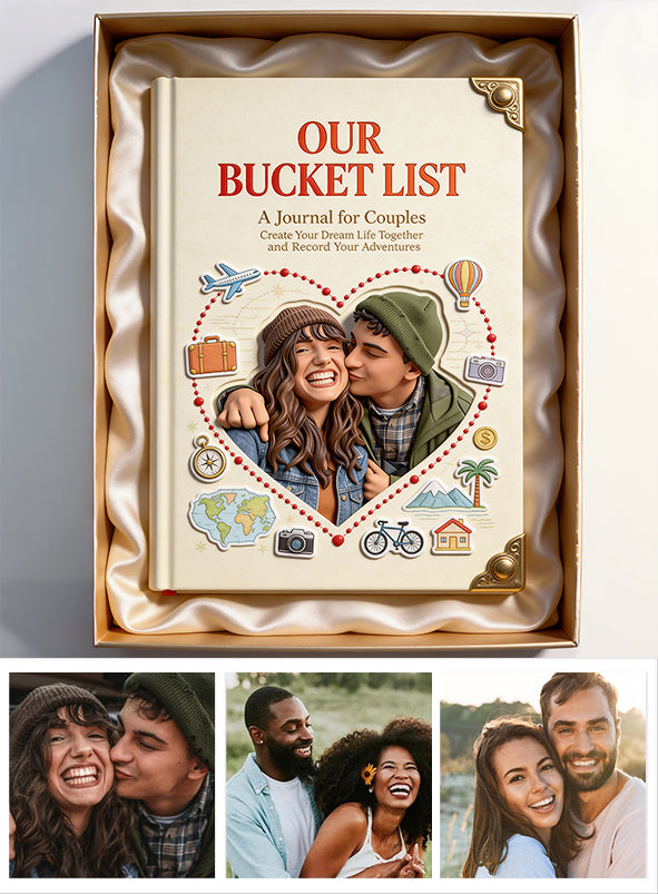 Notre liste de choses à faire, notre liste de choses à faire en couple - Carnet en cuir personnalisé pour couple