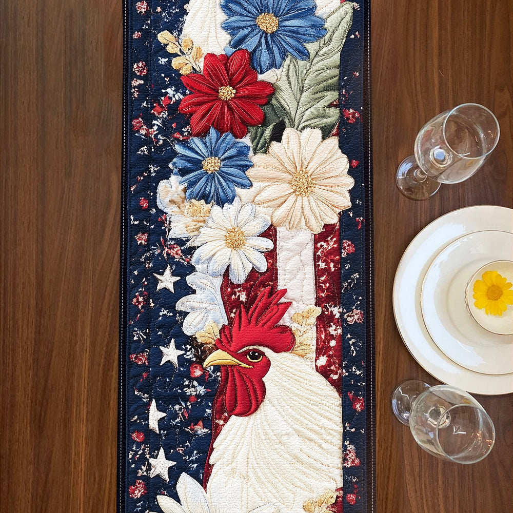 Patriotic Chicken - Personalized Chicken Table Runner
