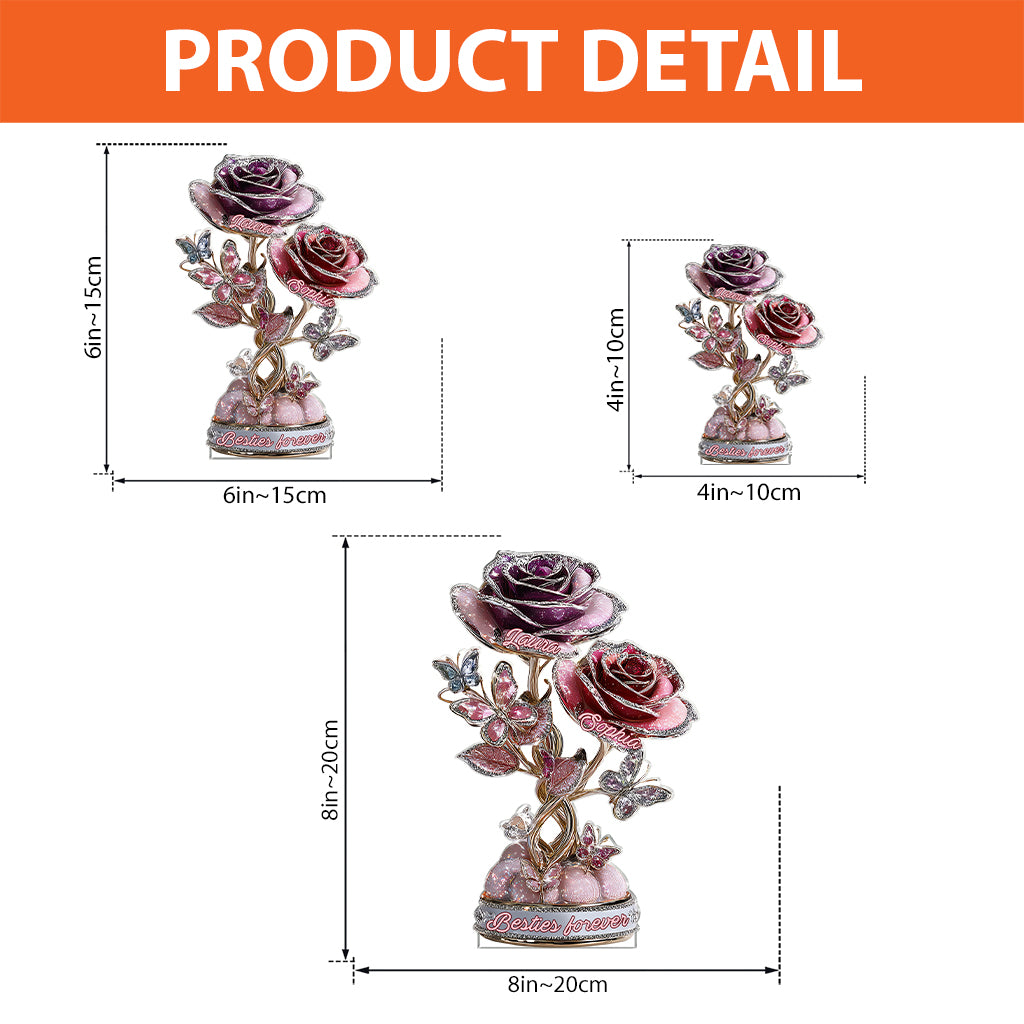 Les amis sont comme des fleurs dans le jardin de la vie - Meilleures amies pour toujours - Plaque acrylique personnalisée en forme de meilleure amie