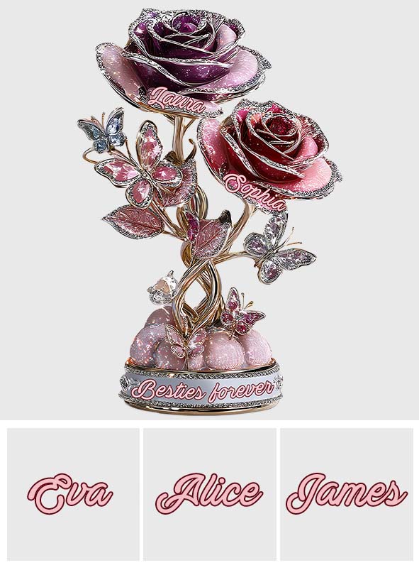 Les amis sont comme des fleurs dans le jardin de la vie - Meilleures amies pour toujours - Plaque acrylique personnalisée en forme de meilleure amie