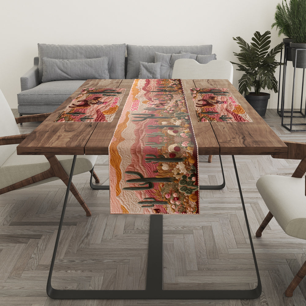 Howdy Cowgirl - Personalized Cowgirl Table Runner & Placemat