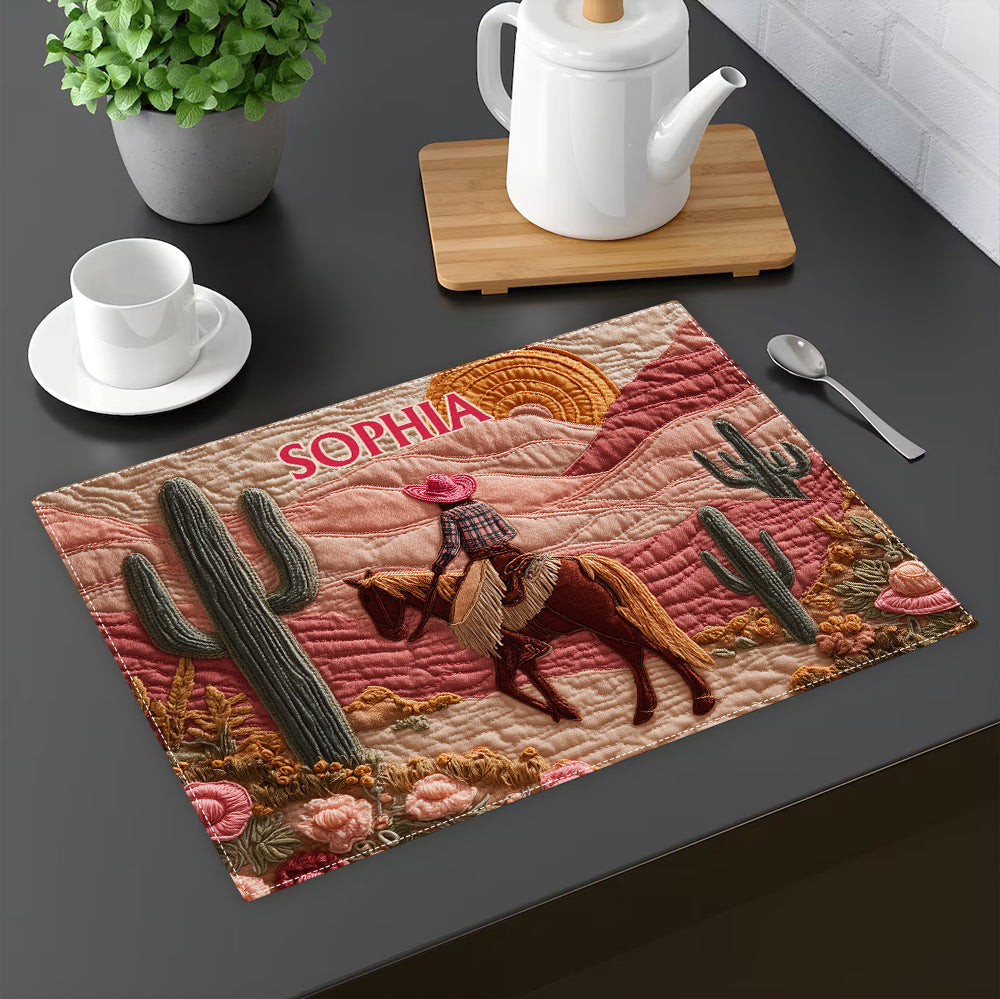 Howdy Cowgirl - Personalized Cowgirl Table Runner & Placemat
