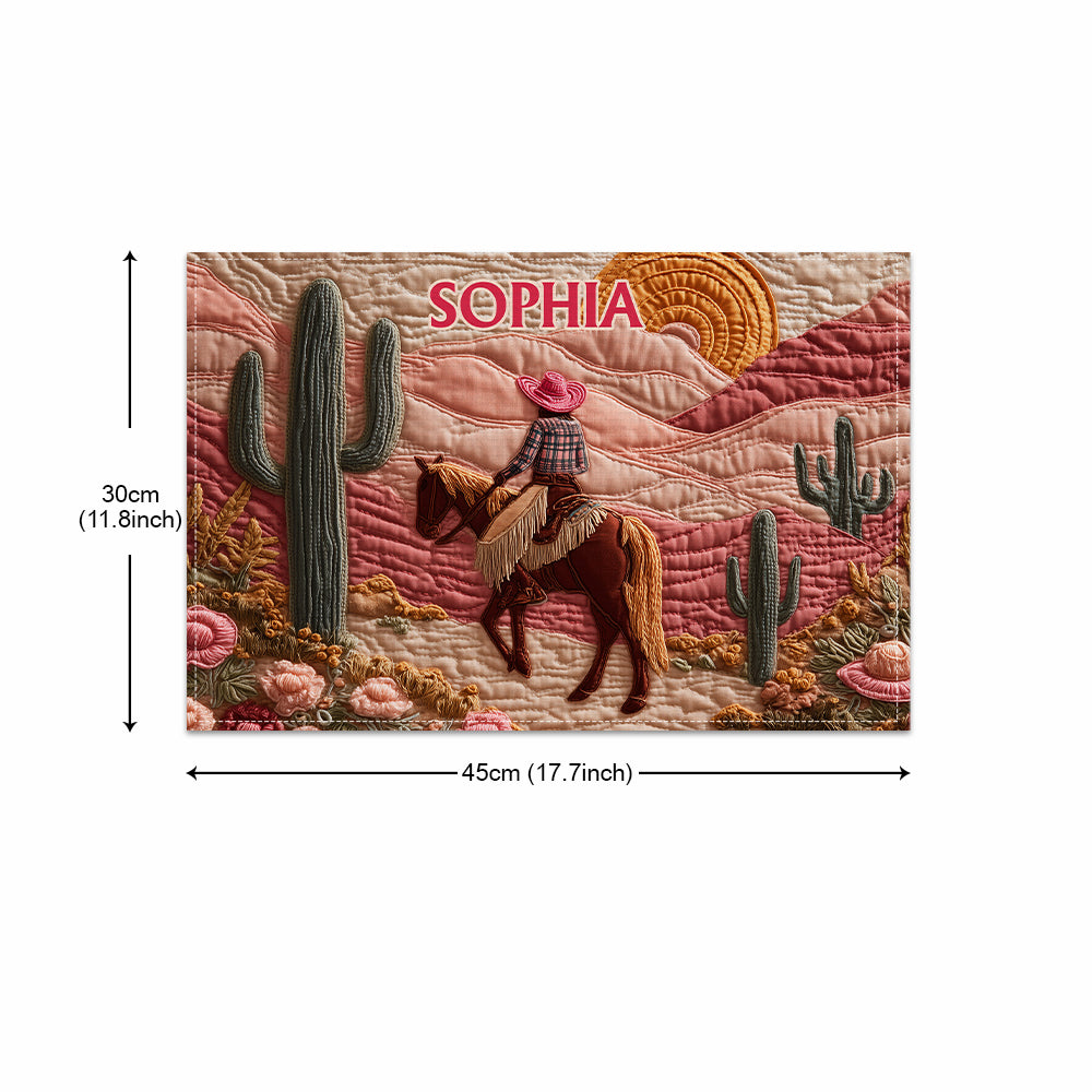 Howdy Cowgirl - Personalized Cowgirl Table Runner & Placemat