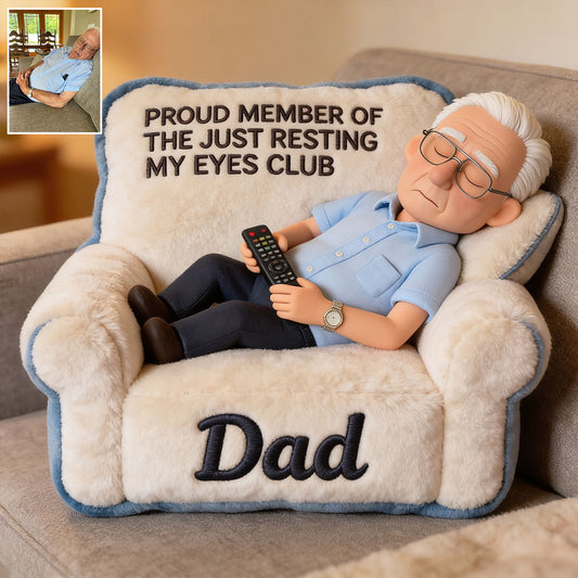 Cadeau Amusant Pour Papa, Cadeau de Fête des Pères - Coussin Personnalisé en Fourrure Synthétique Premium