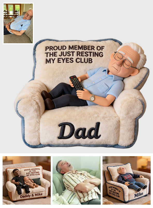 Cadeau Amusant Pour Papa, Cadeau de Fête des Pères - Coussin Personnalisé en Fourrure Synthétique Premium