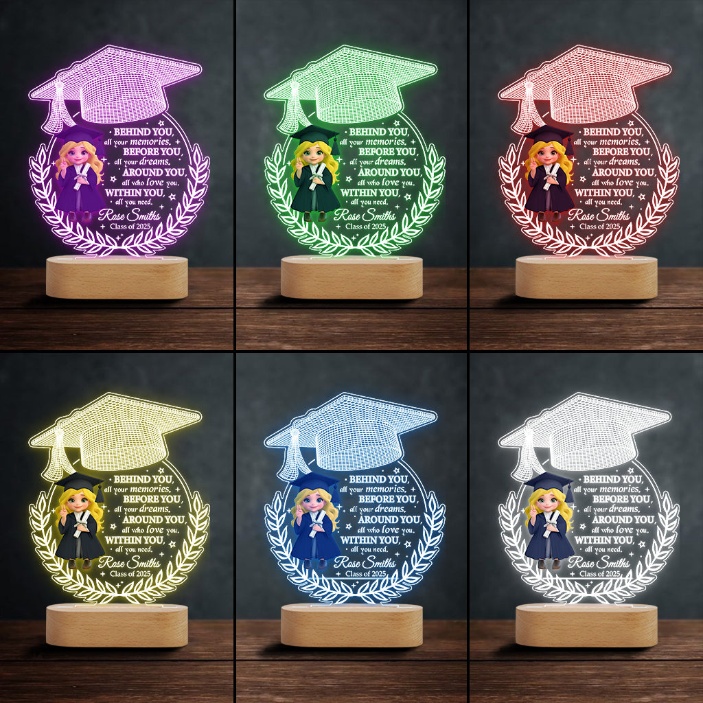 Nous sommes fiers de toi - Socle lumineux personnalisé en forme de plaque de remise de diplôme