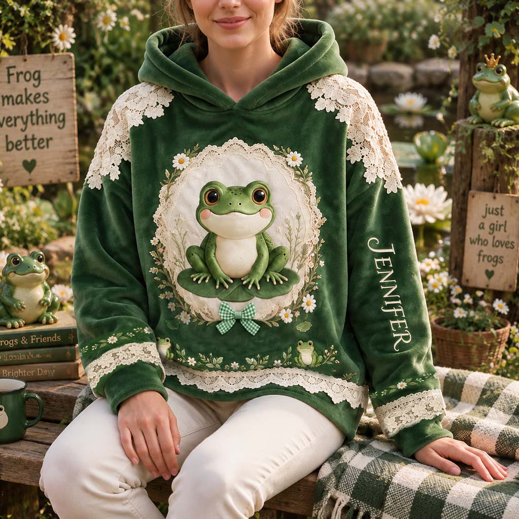 Love Frogs - Personalized Frog Fleece Hoodie