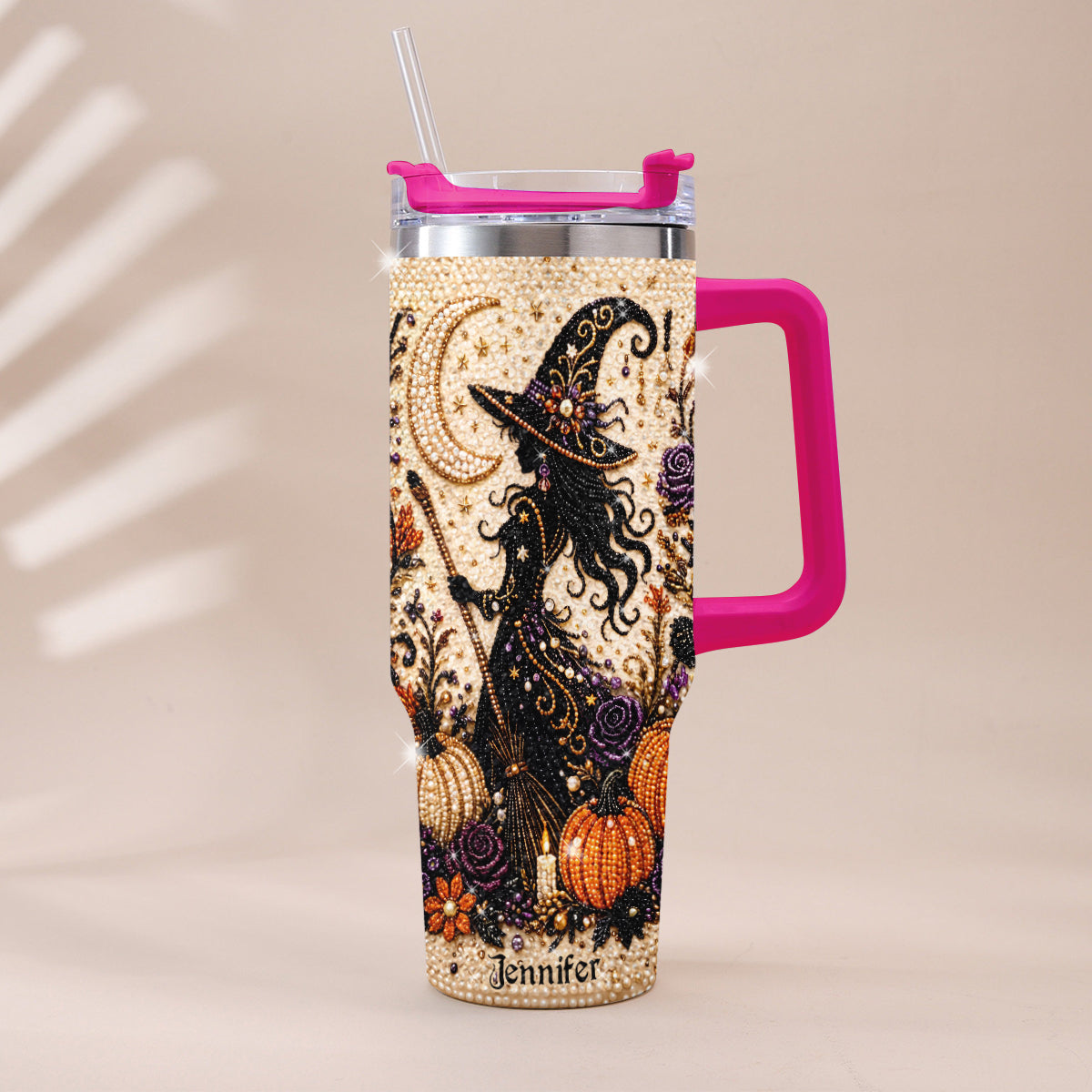 Sorcière en Diamant - Tasse Personnalisée en Rhinestones avec Poignée