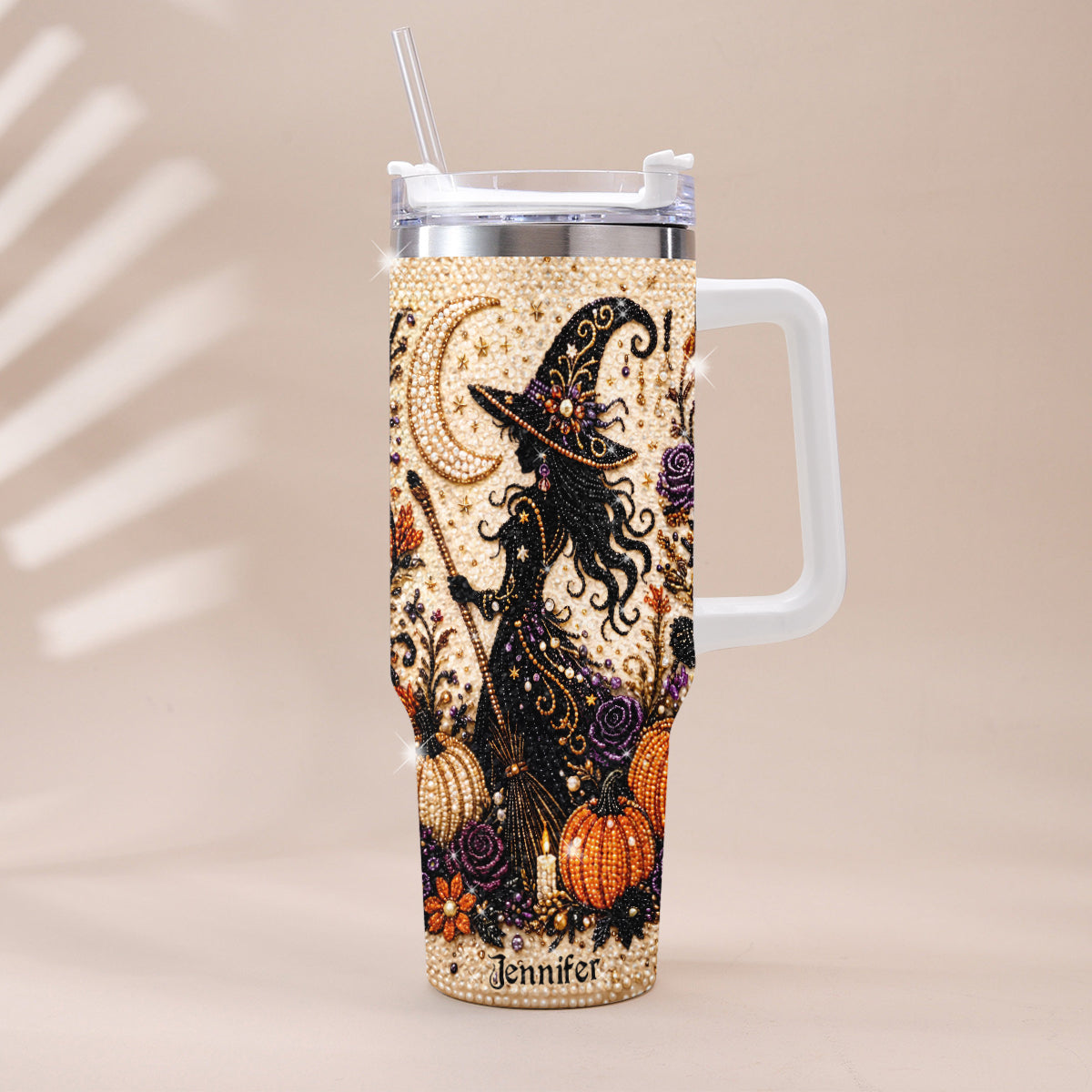Sorcière en Diamant - Tasse Personnalisée en Rhinestones avec Poignée