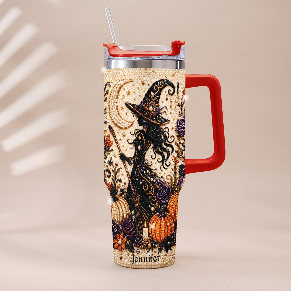 Sorcière en Diamant - Tasse Personnalisée en Rhinestones avec Poignée