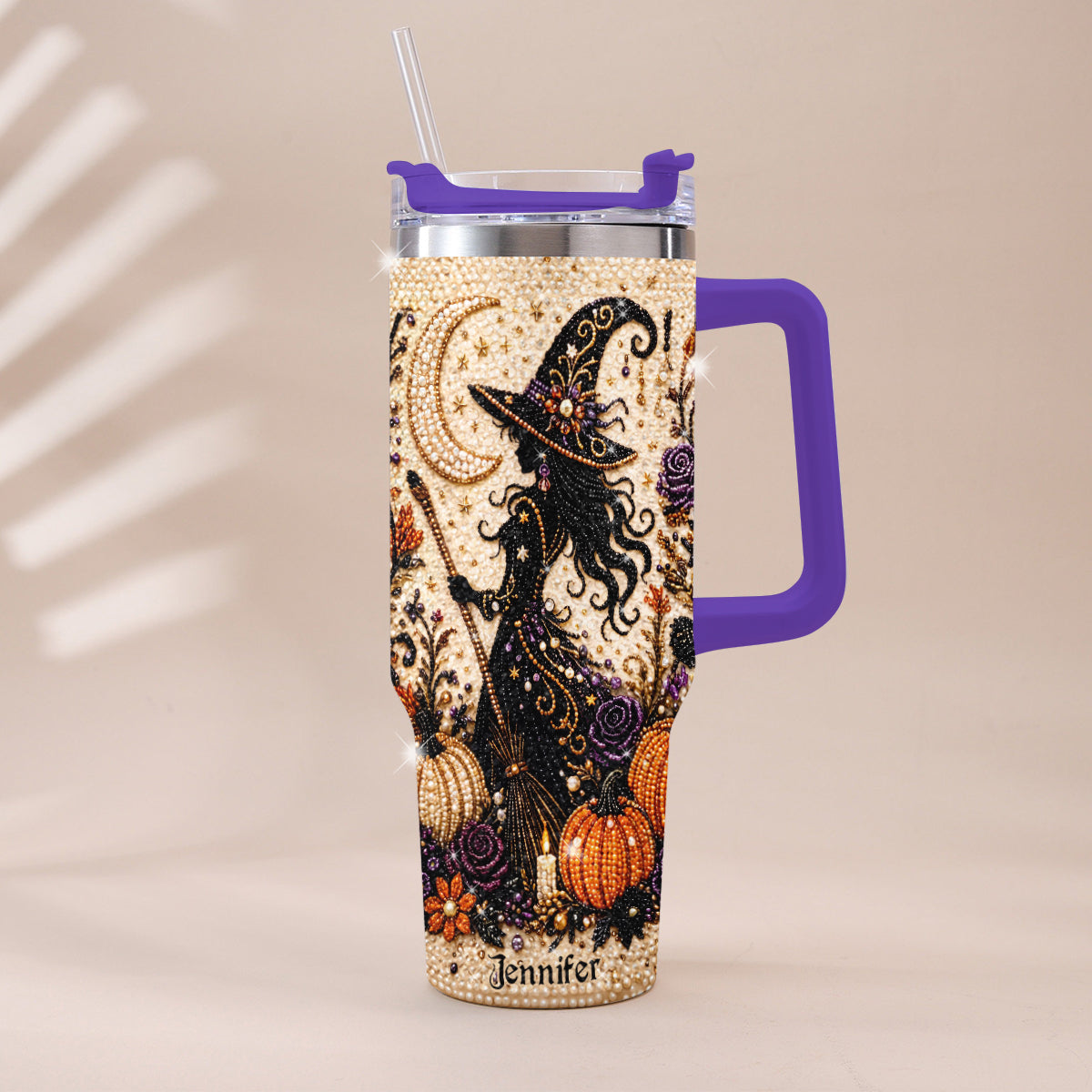 Sorcière en Diamant - Tasse Personnalisée en Rhinestones avec Poignée