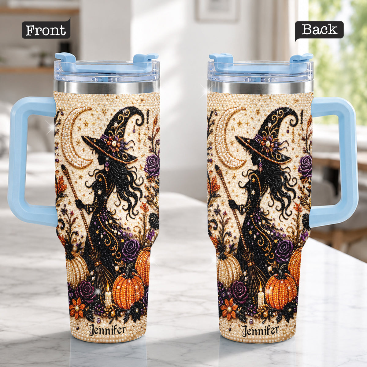 Sorcière en Diamant - Tasse Personnalisée en Rhinestones avec Poignée