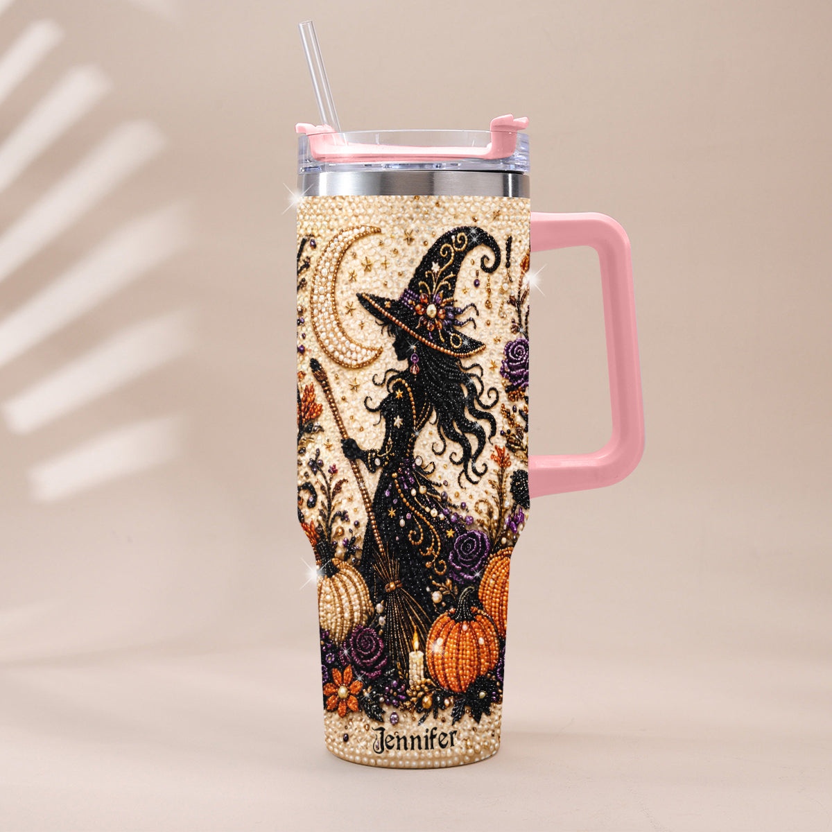 Sorcière en Diamant - Tasse Personnalisée en Rhinestones avec Poignée