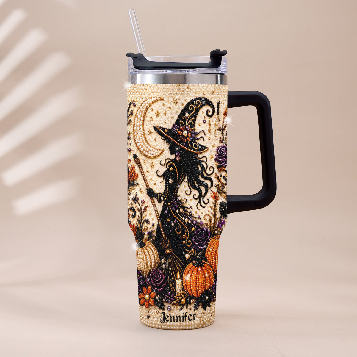 Sorcière en Diamant - Tasse Personnalisée en Rhinestones avec Poignée