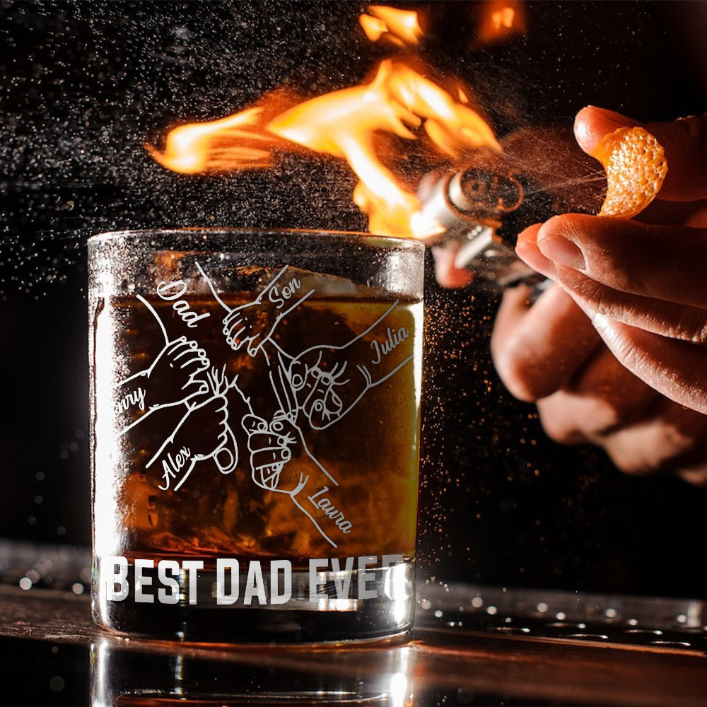 Meilleur papa du monde - Verre à whisky personnalisé pour papa
