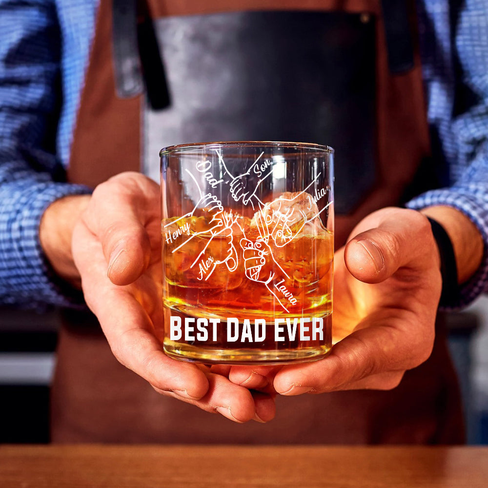 Meilleur papa du monde - Verre à whisky personnalisé pour papa