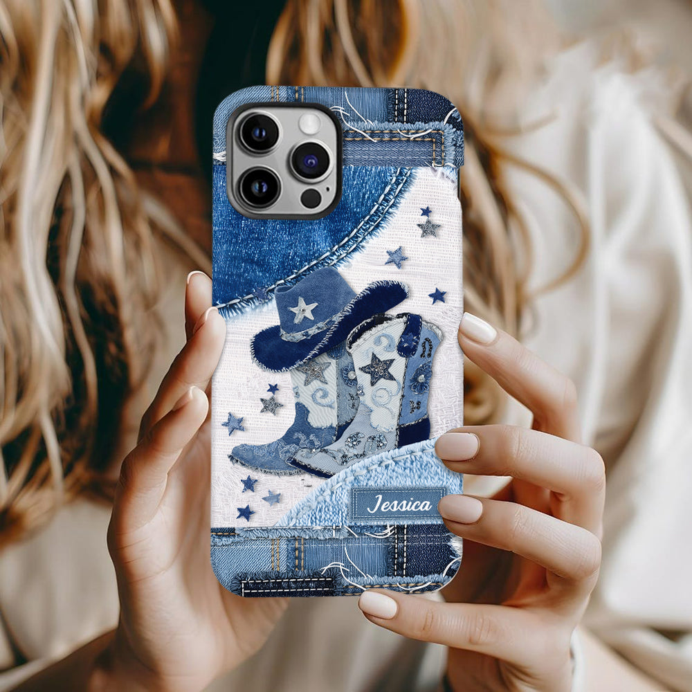 Bottes de cowgirl - Coque de téléphone personnalisée avec motif cowgirl