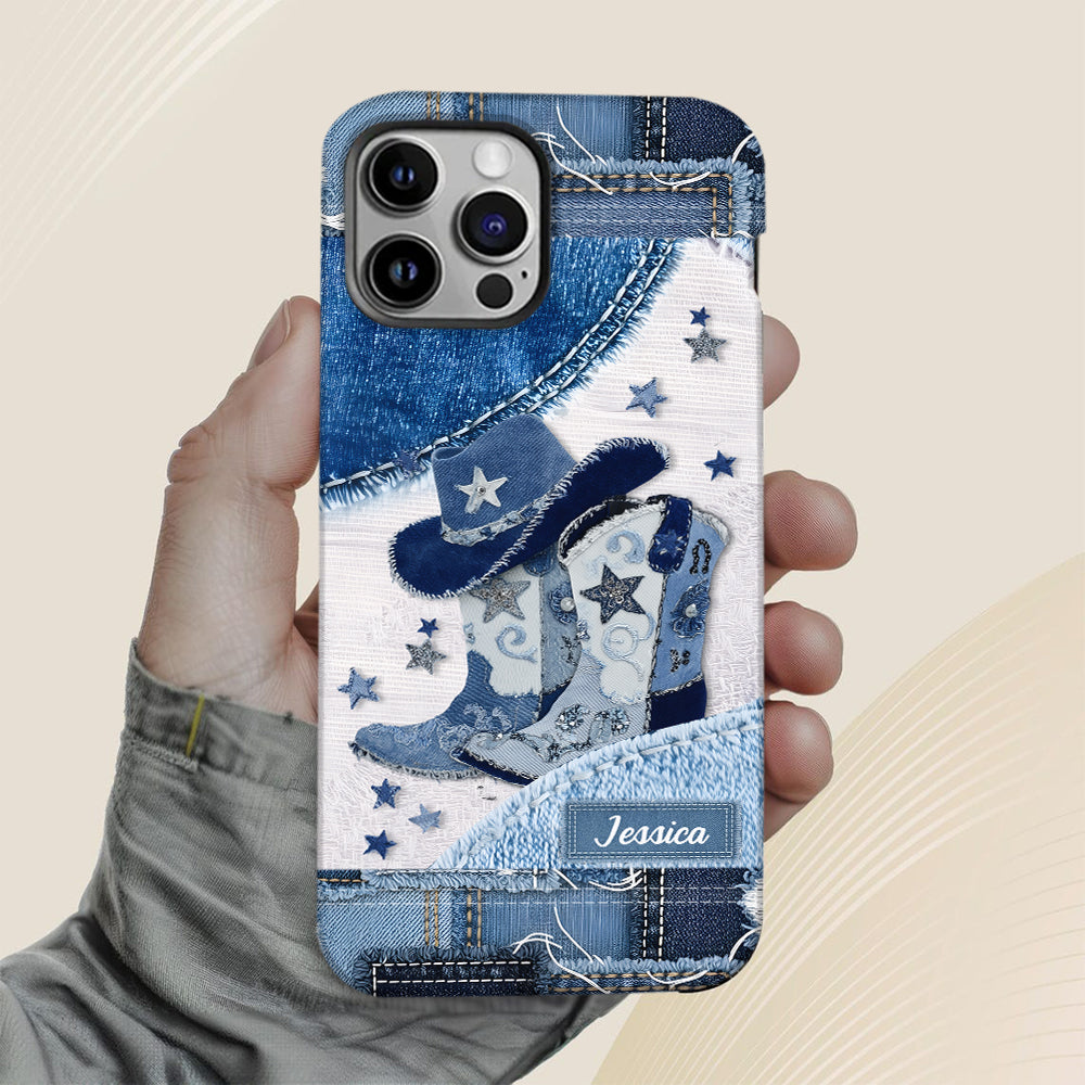 Bottes de cowgirl - Coque de téléphone personnalisée avec motif cowgirl