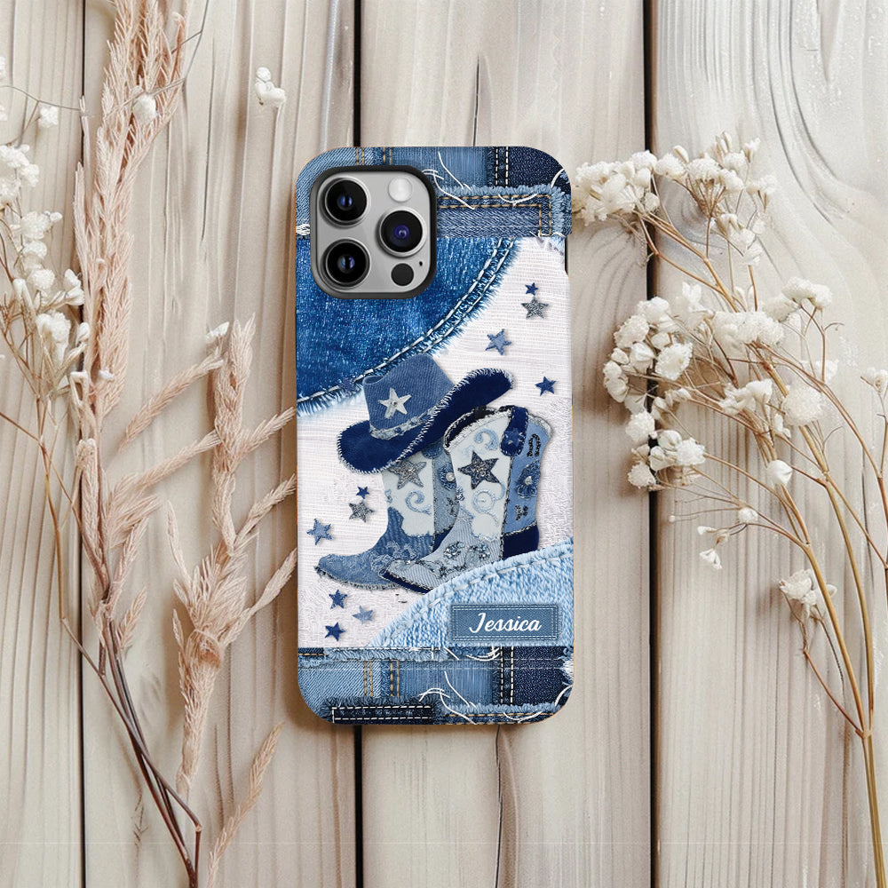 Bottes de cowgirl - Coque de téléphone personnalisée avec motif cowgirl