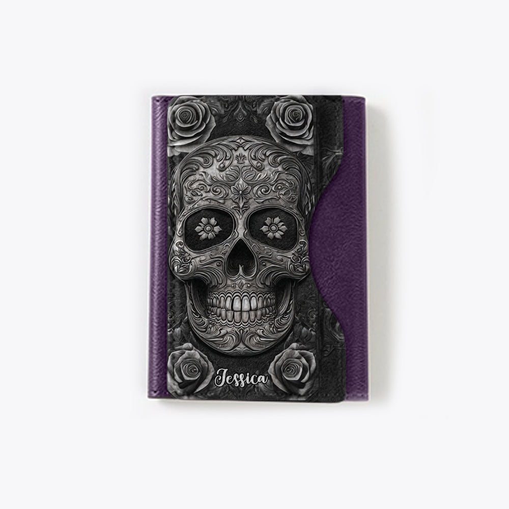Skull And Roses - Personalized Skull Magsafe Wallet