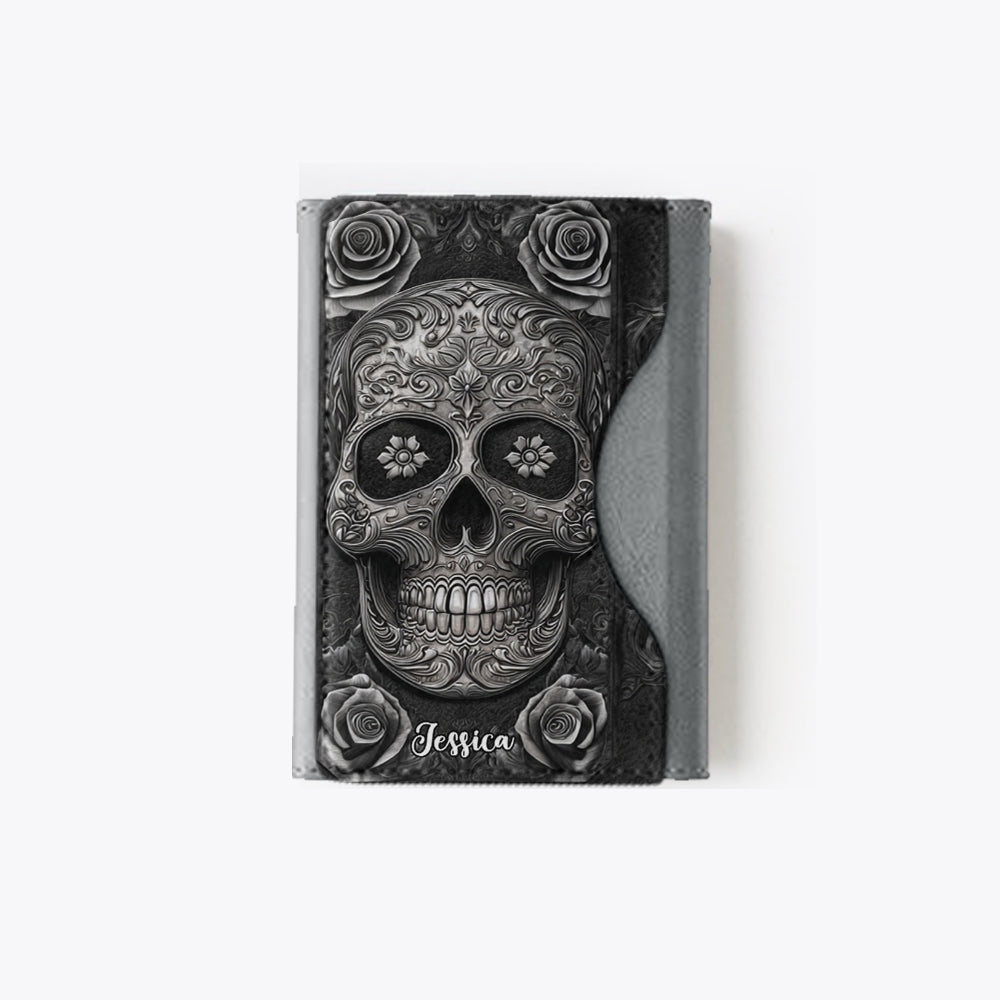 Skull And Roses - Personalized Skull Magsafe Wallet