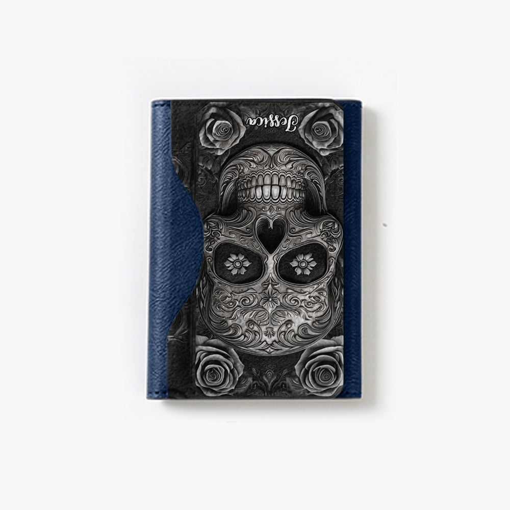 Skull And Roses - Personalized Skull Magsafe Wallet