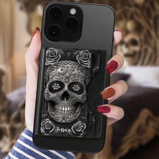 Skull And Roses - Personalized Skull Magsafe Wallet
