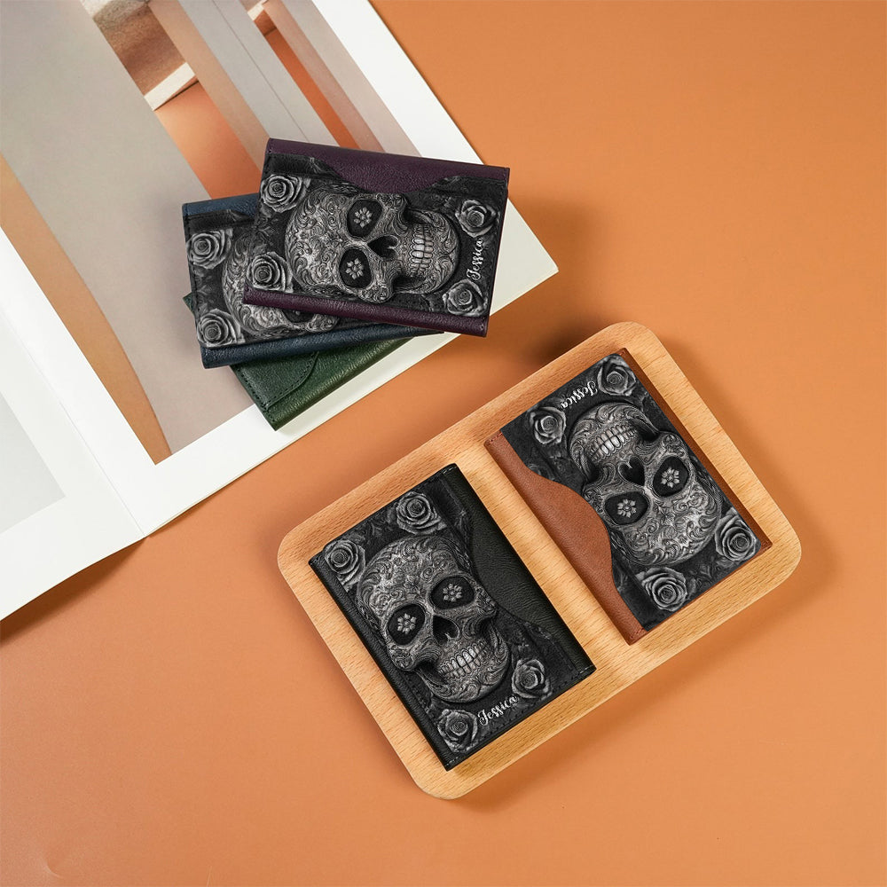 Skull And Roses - Personalized Skull Magsafe Wallet