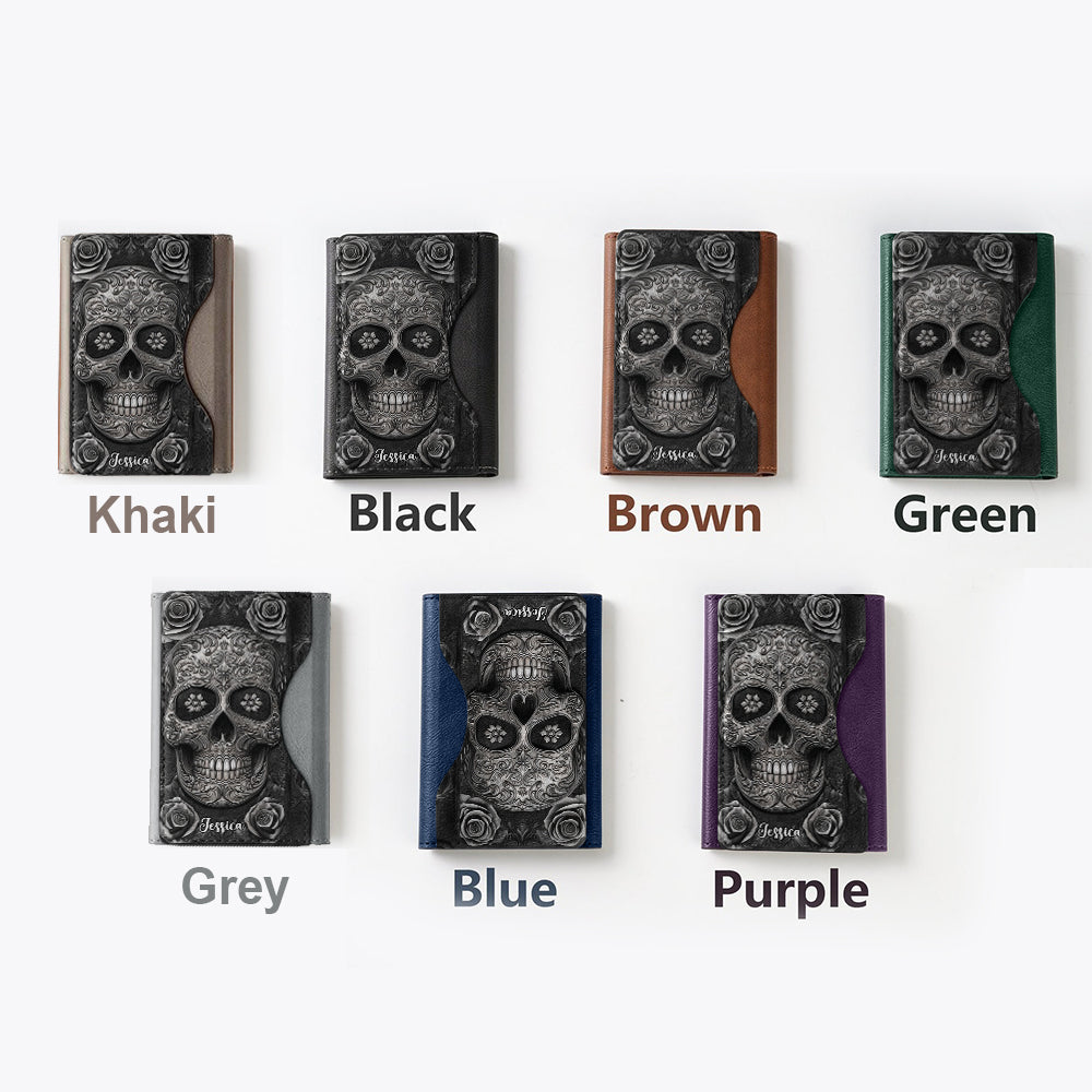 Skull And Roses - Personalized Skull Magsafe Wallet