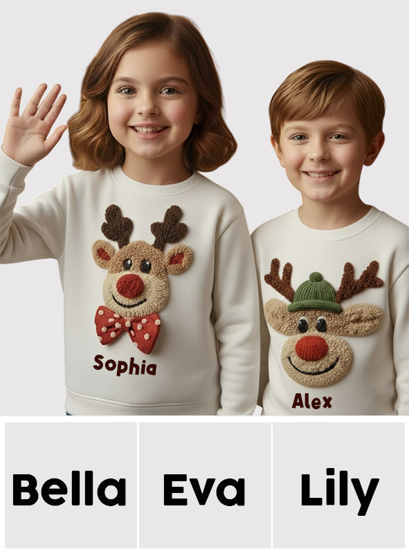 Reindeer Sweatshirt - Personalized Kid T-shirt And Hoodie