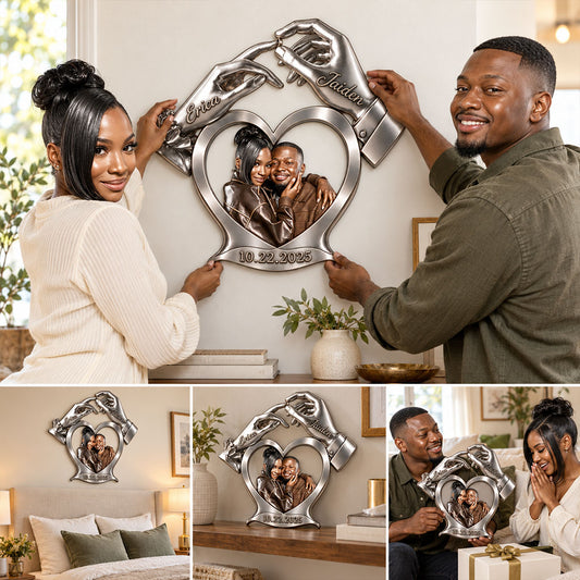 Vous & Moi Pour Toujours - Panneau Métallique Découpé Personnalisé Couple 3D