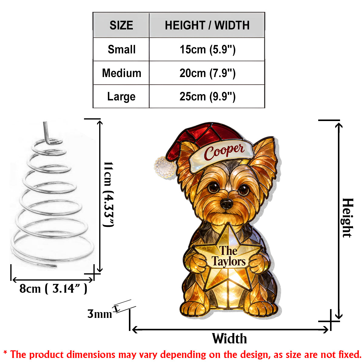 Merry Christmas - Personalized Dog LED Light Tree Topper