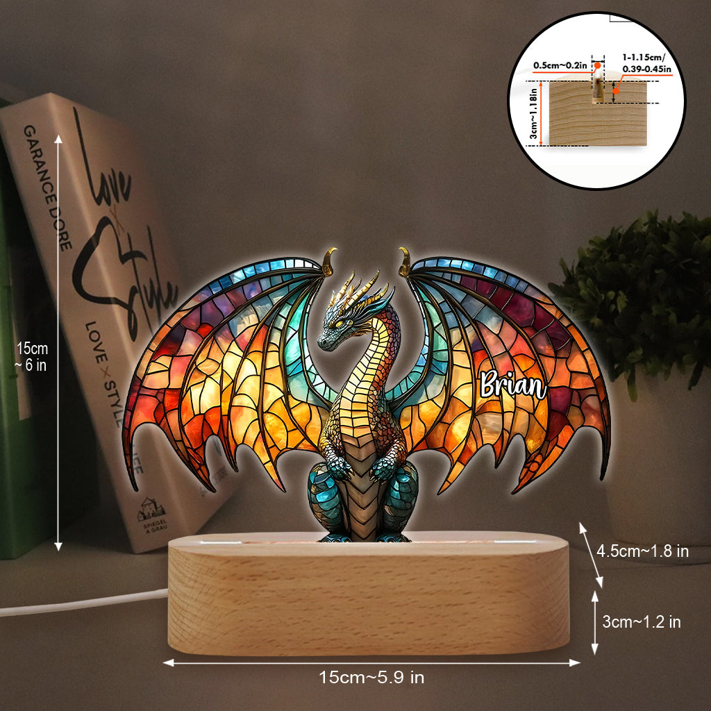 Dragon coloré - Plaque lumineuse personnalisée en forme de dragon