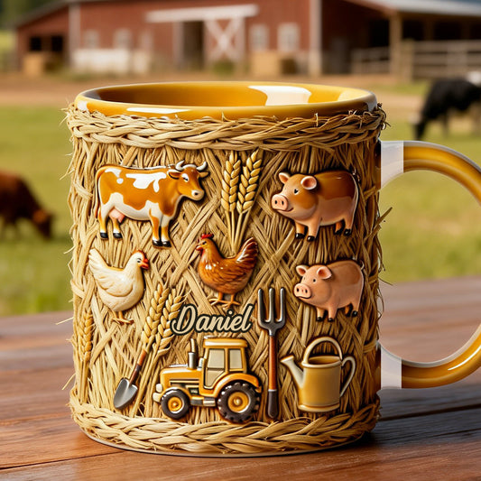 Gift For Farmers - Personalized Farmer Accent Mug