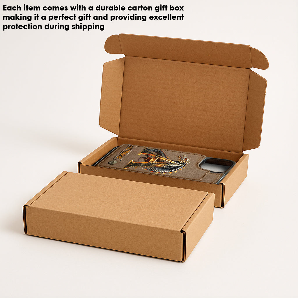 Étui portefeuille personnalisé Dragon Love pour téléphone