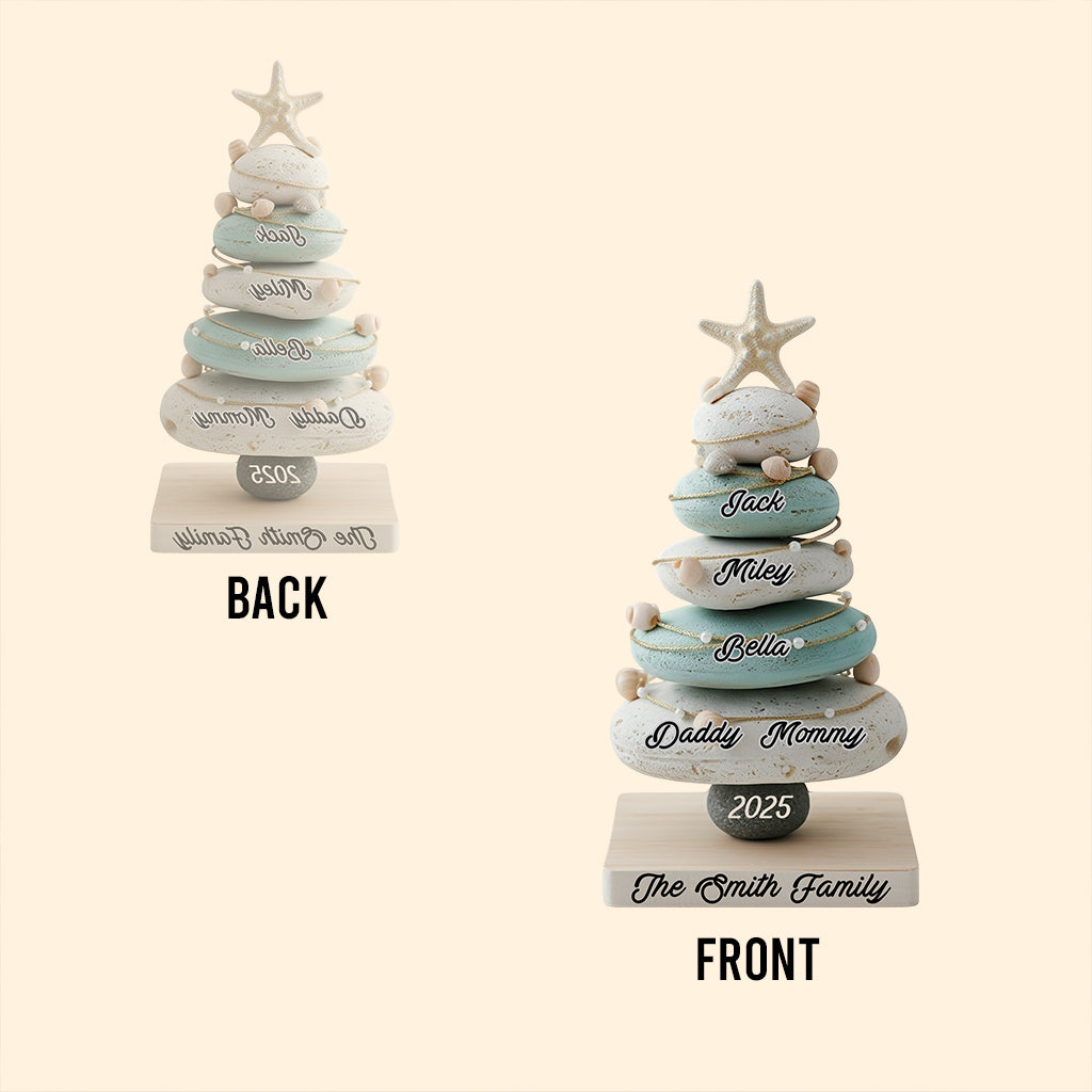 Notre famille, Joyeux Noël 2025 - Plaque acrylique personnalisée en forme de famille