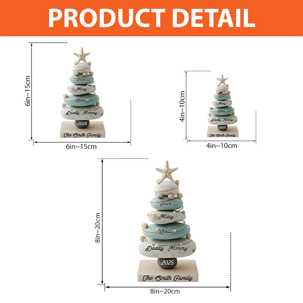 Notre famille, Joyeux Noël 2025 - Plaque acrylique personnalisée en forme de famille