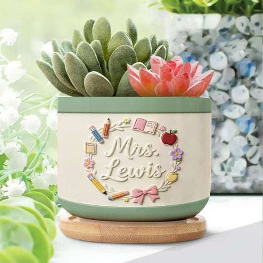 Cadeaux pour enseignants - Pot de plante en céramique personnalisé