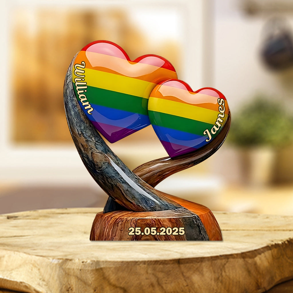 L'amour est l'amour - Plaque acrylique personnalisée de soutien LGBT