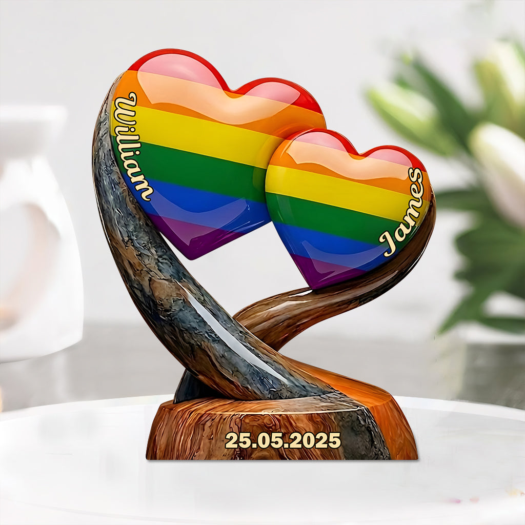 L'amour est l'amour - Plaque acrylique personnalisée de soutien LGBT