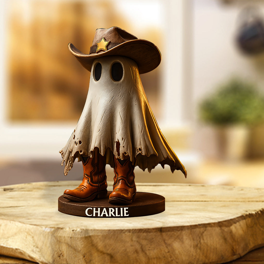 Cowgirl effrayante - Plaque acrylique personnalisée en forme de cowgirl