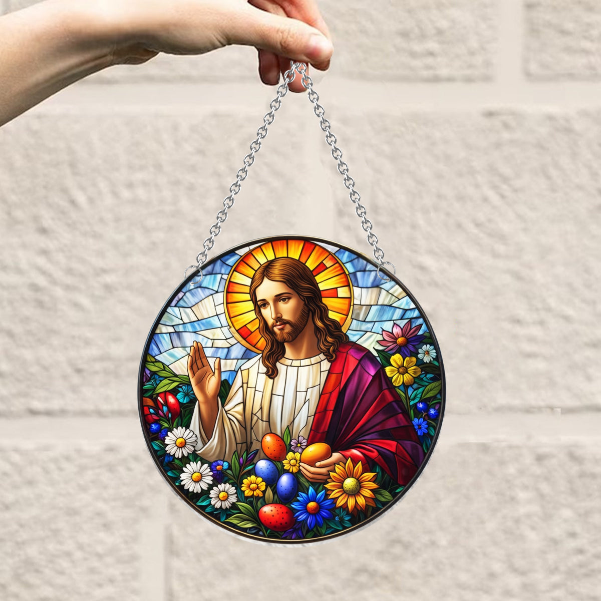 Easter Blessings - Christian Window Hanging Suncatcher Ornament