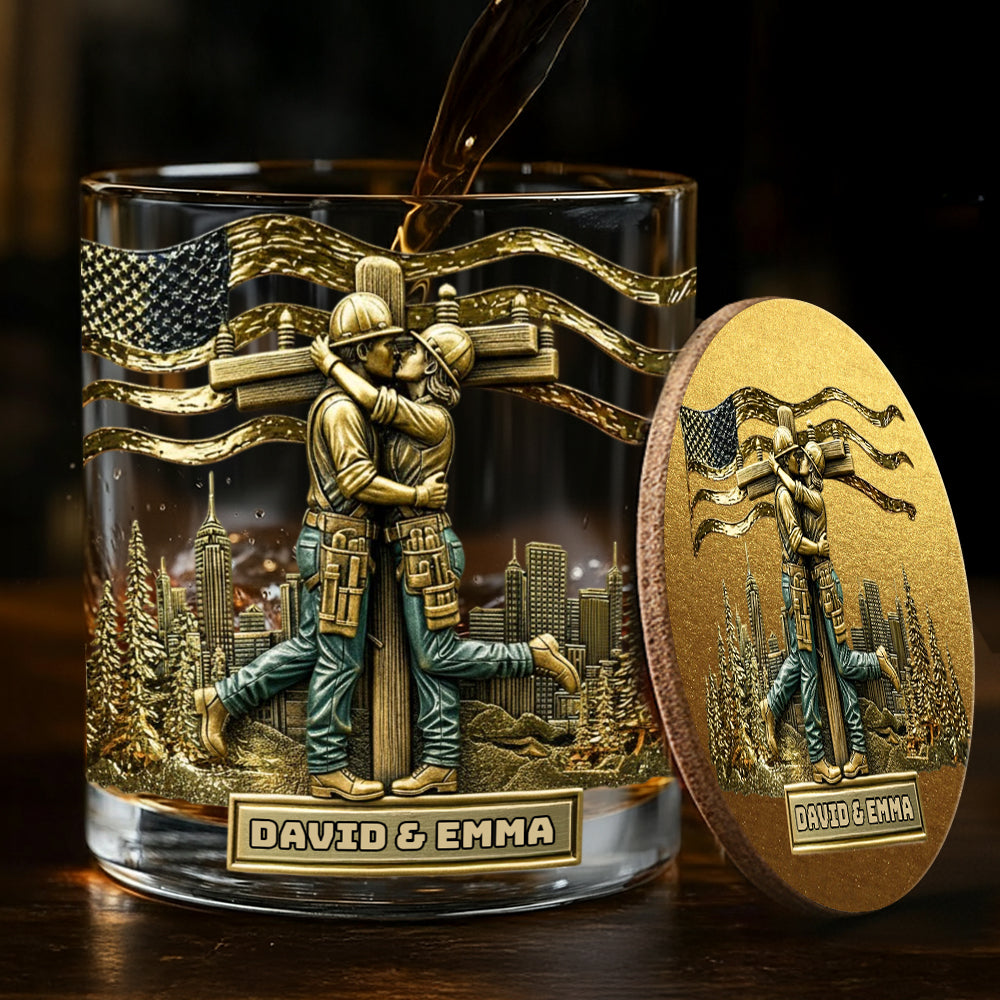 Lineman & Linewoman Legacy Glass - Personalized Lineman Whiskey Glass