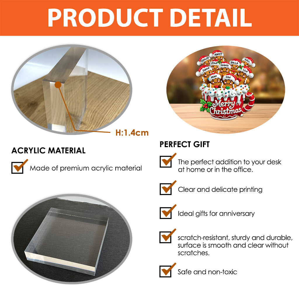 Joyeux Noël - Plaque acrylique personnalisée pour la famille