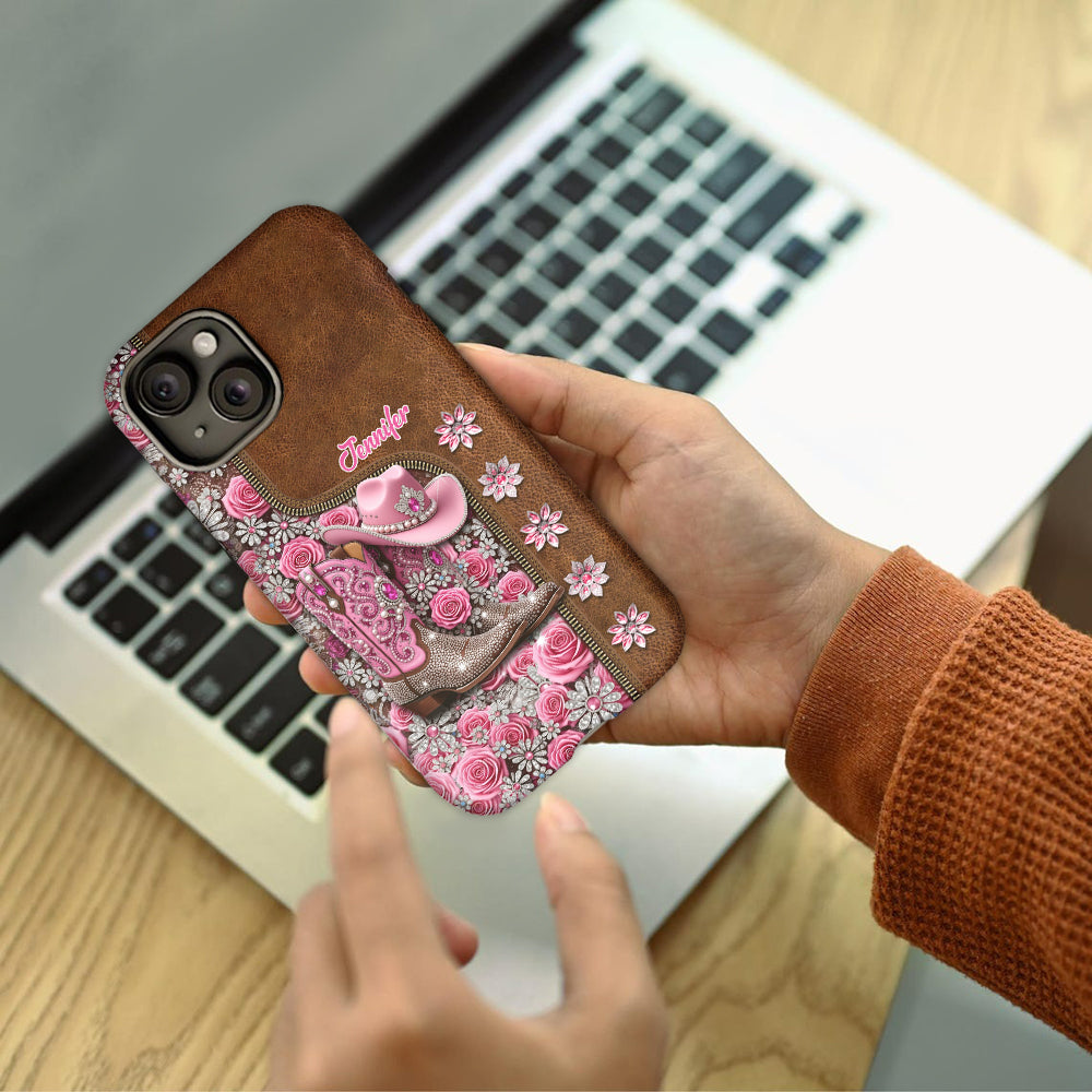 Magnifiques bottes de cowgirl - Coque de téléphone personnalisée avec motif cowgirl