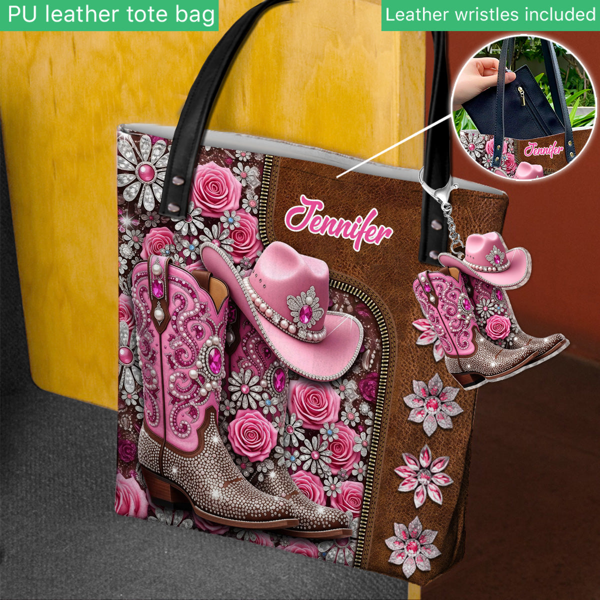 Magnifiques bottes de cowgirl - Sac fourre-tout personnalisé pour cowgirl